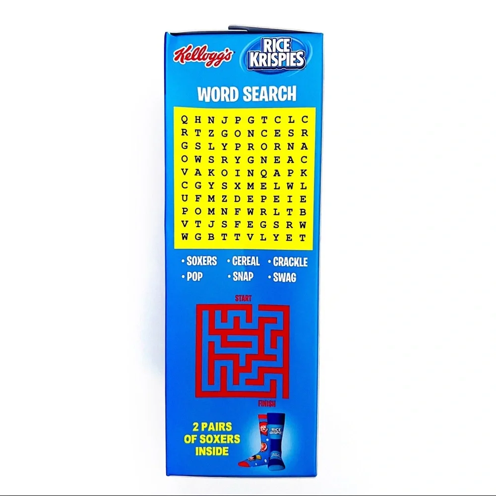 Rice Krispies Treat Cereal Crew Socks Mens Womens Swag Fun Novelty Gift Set
